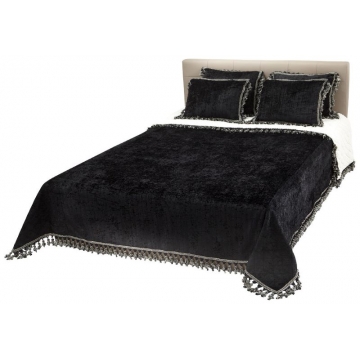 Narzuta na łóżko Ares Czarny + 2 poduszki